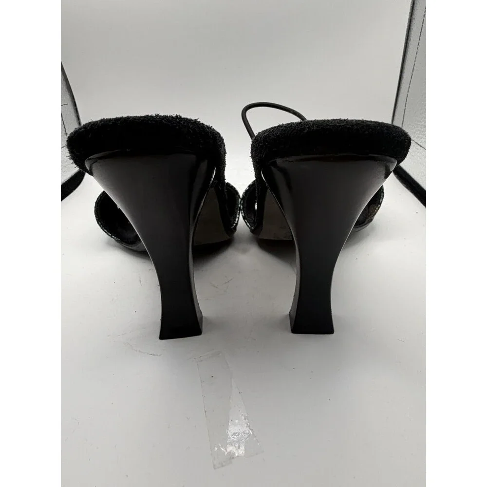 ✨👠 Bruno Bordese Italy Leather Cone High Heels Vintage Party Sandals Size 35 🇮
